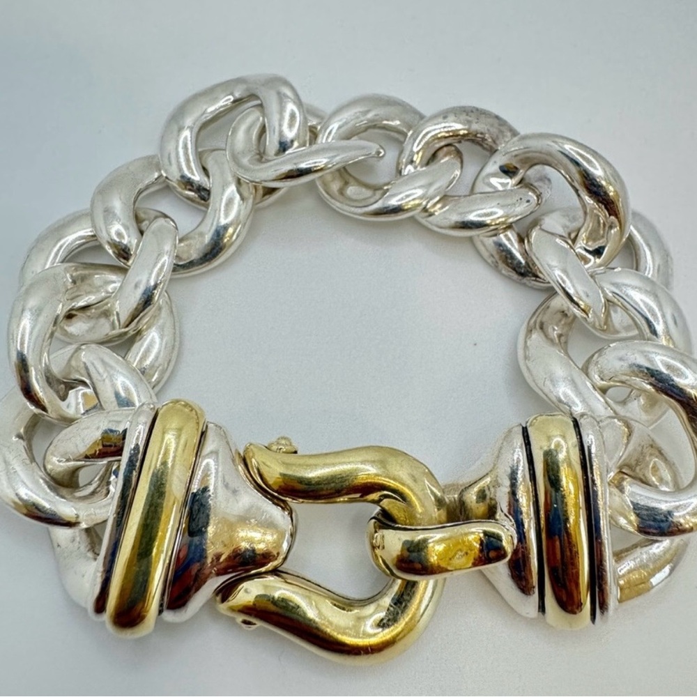 David Yurman Silver Bracelet with Gold Clasp